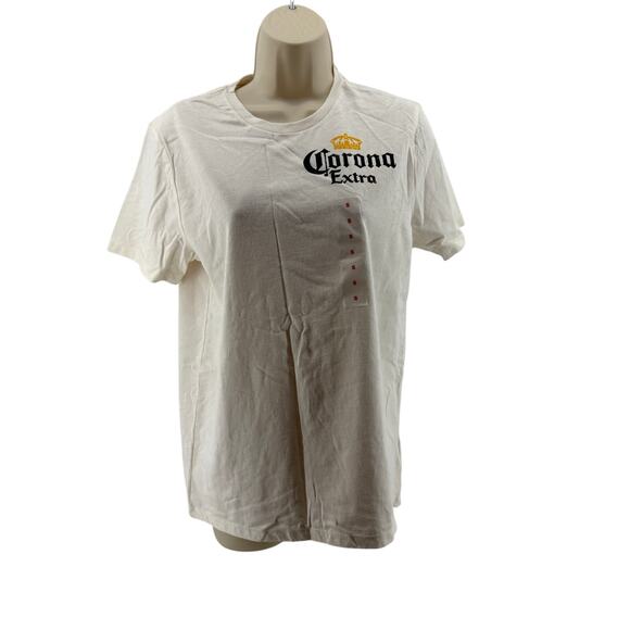Old Navy Corona Extra T-Shirt Off White Short Sleeve Crew Neck Size Small - Picture 7 of 7